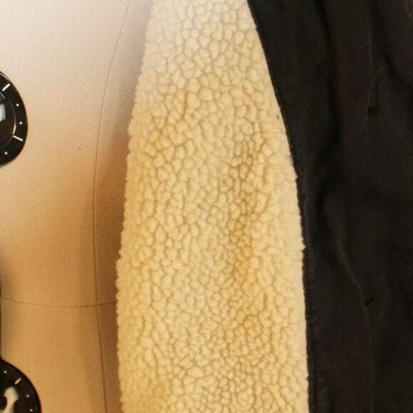 Kirra Black Sherpa Lined Jacket Women’s Large Zip Front Soft Fleece Lining - Picture 4 of 4